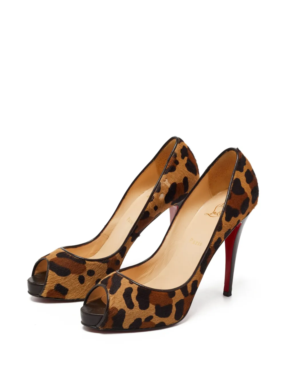 Christian Louboutin Pre-Owned Sandalen met luipaardprint - Bruin
