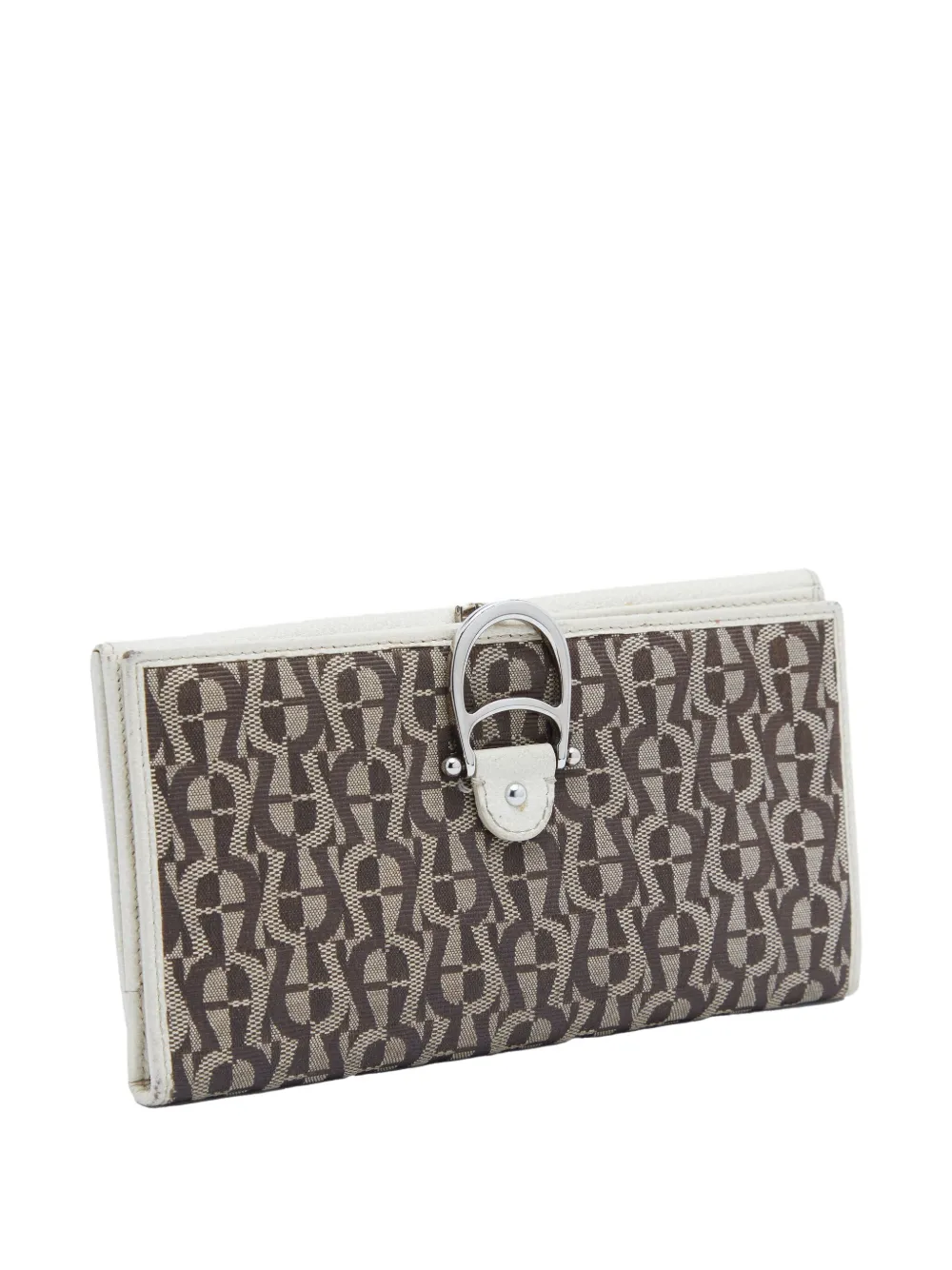 Pre-owned Aigner Vintage Signature-canvas Continental Wallet