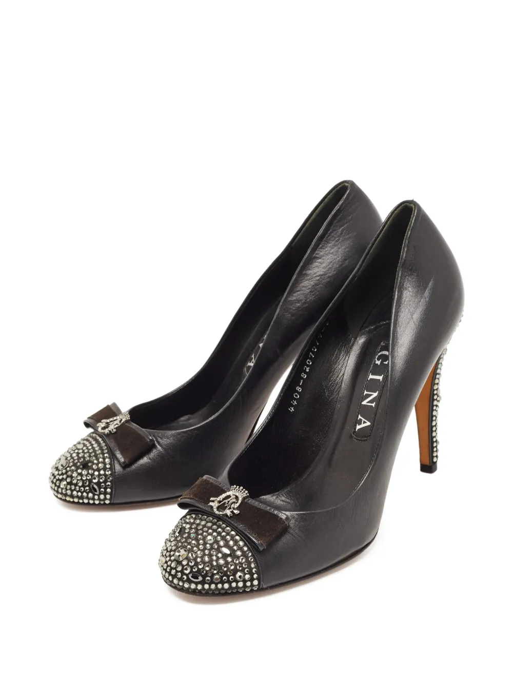 Gina pre-owned 110mm crystal-embellished leather pumps | Image 2