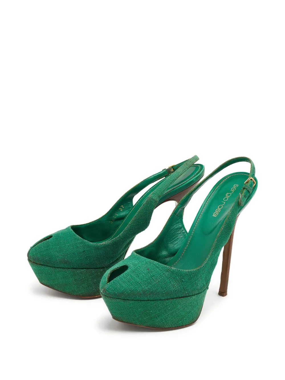 Sergio Rossi Vintage pre-owned peep-toe slingback sandals | Image 2