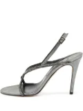 Gina pre-owned 110mm rhinestone-embellished stiletto sandals - Silver