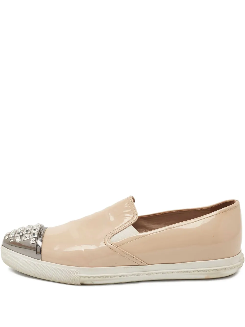 Miu Miu Pre-Owned crystal-embellished sneakers | Neutrals | Image 1
