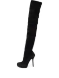 Gucci Pre-Owned 135mm suede over-the-knee boots - Black