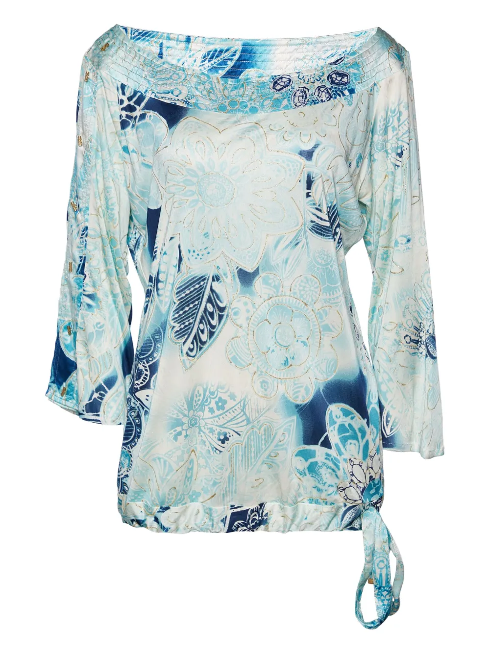 pre-owned floral-print top