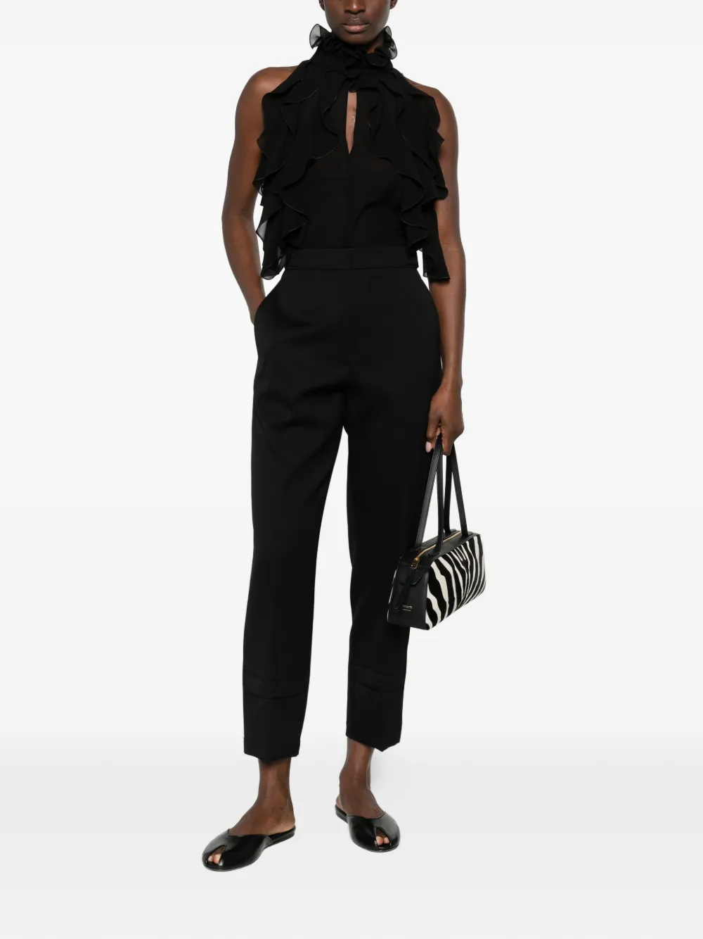 Lanvin cuff trousers - Zwart