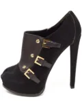 Louis Vuitton Pre-Owned 150mm peep-toe buckle-embellished boots - Black