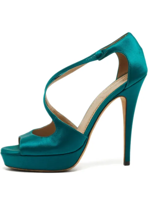Saint Laurent Pre-Owned 130mm satin platform sandals
