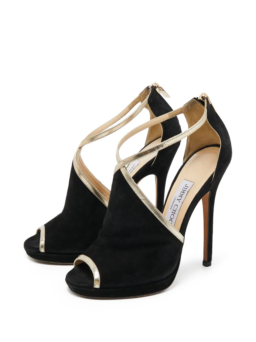 Jimmy Choo Pre-Owned 120mm Fey cross-strap suede sandals | Image 2