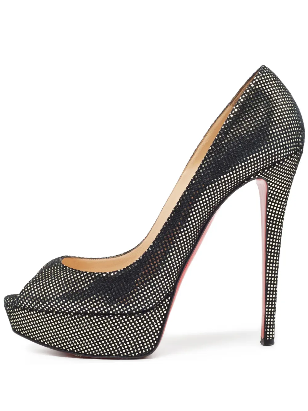 Christian Louboutin Pre-Owned デコラティブ ピープトゥパンプス 150mm - ブラック Christian Louboutin Pre-Owned デコラティブ ピープトゥパンプス 150mm - ブラック