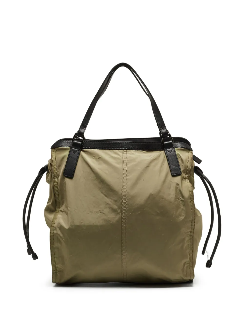 Pre-owned Burberry Drawstring Tote Bag In Green
