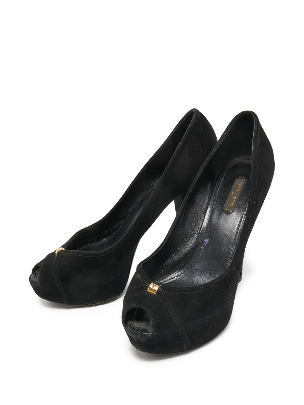 Louis Vuitton Pre-Owned 120 mm pumps met open neus - Zwart