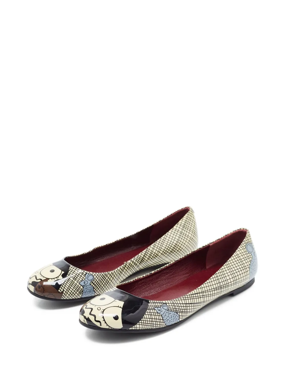 Marc Jacobs Vintage Pre-owned ballerina's met grafische prints - Beige