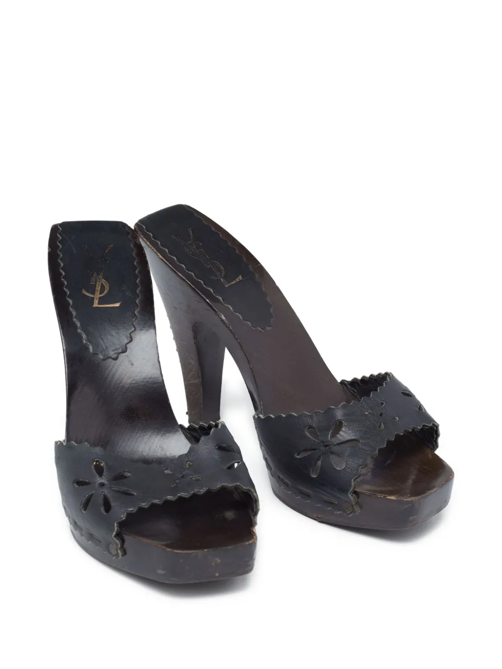 Saint Laurent Pre-Owned Leren sandalen - Zwart