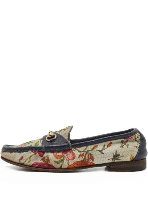 Gucci Pre-Owned floral-print loafers 