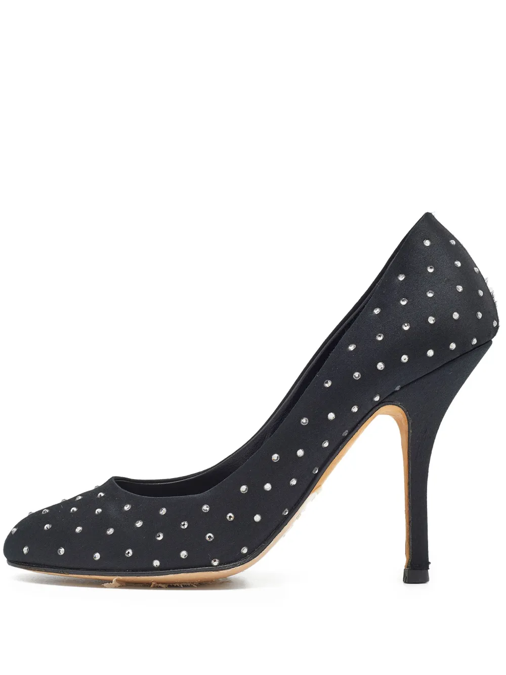 Gina pre-owned 105mm crystal-embellished pumps | Black | Image 1