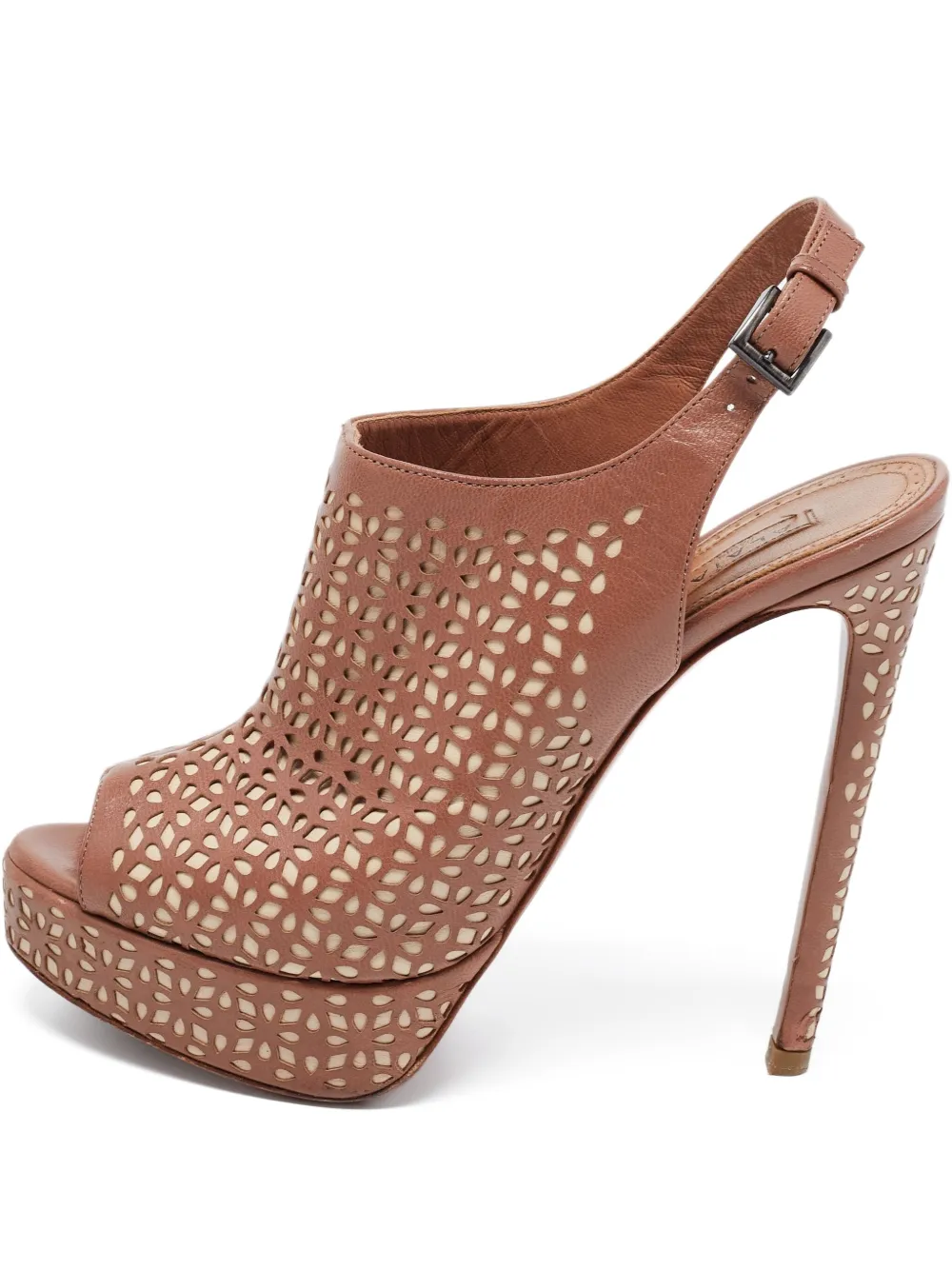 Alaïa Pre-Owned 150mm perforated-design sandals | Brown | Image 1