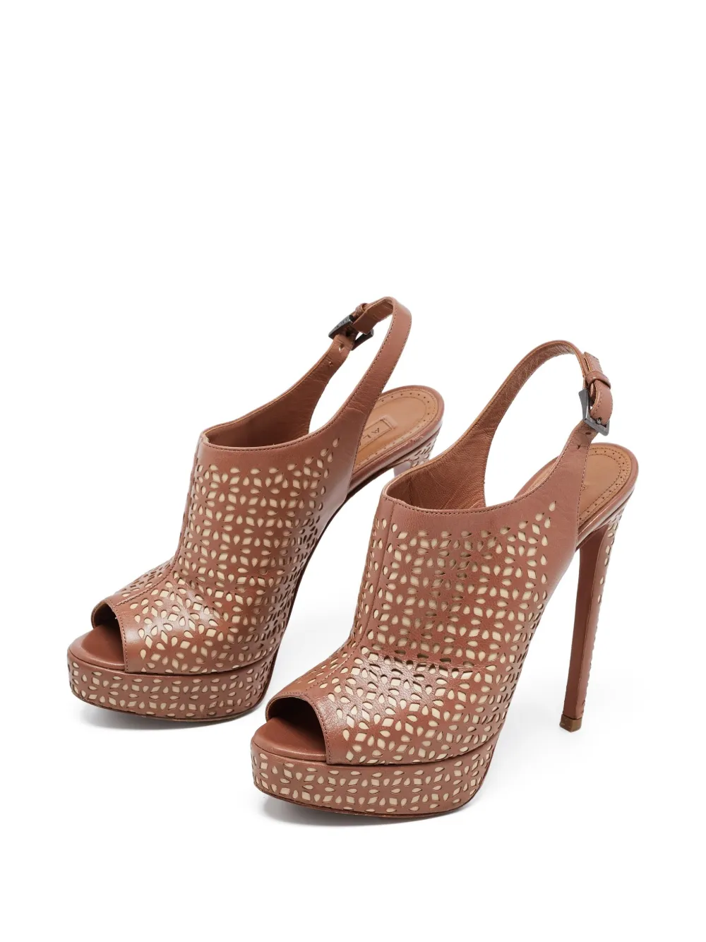 Alaïa Pre-Owned 150mm perforated-design sandals | Image 2