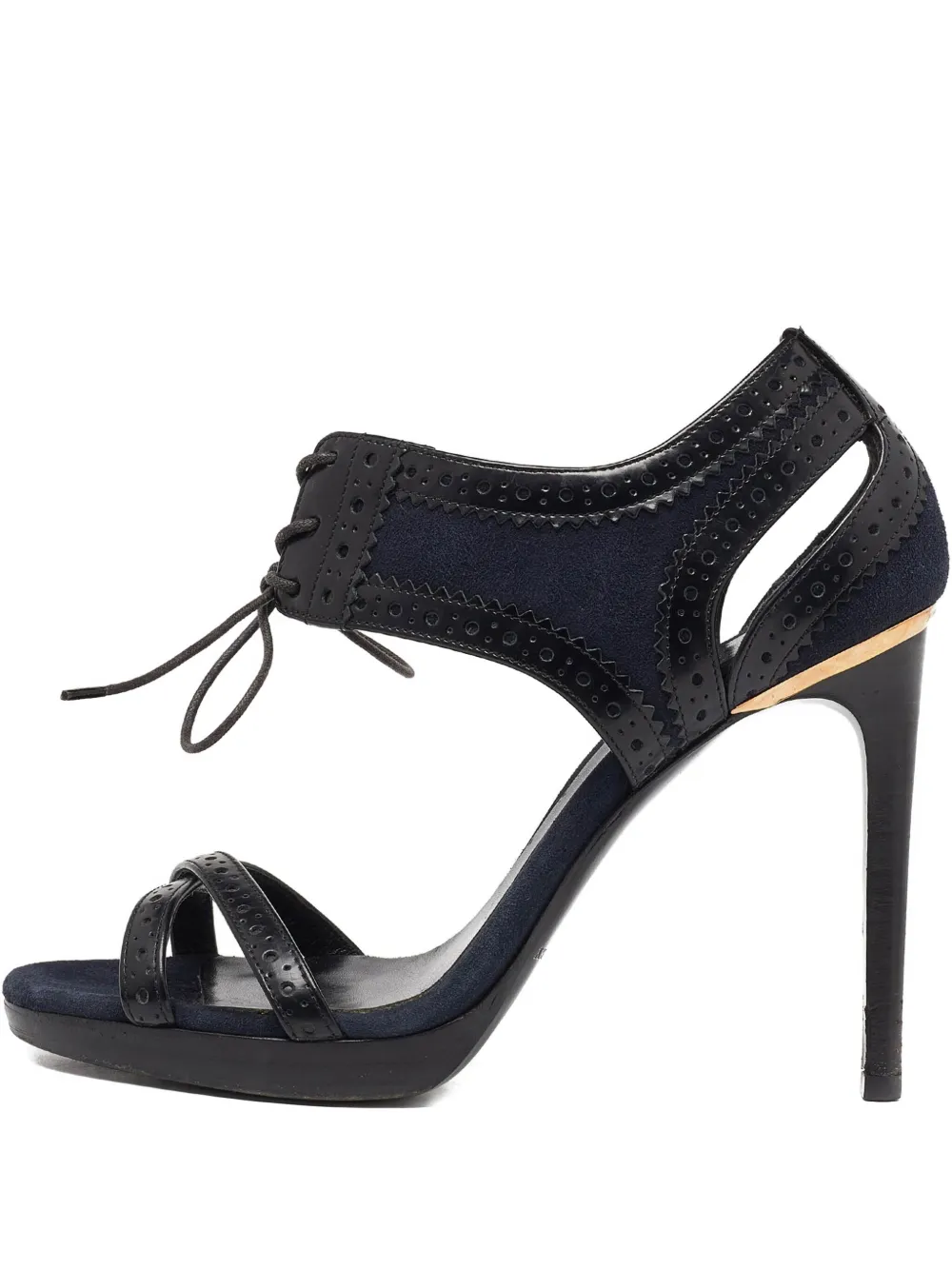 Burberry Pre-Owned leather lace-up sandals - Blau