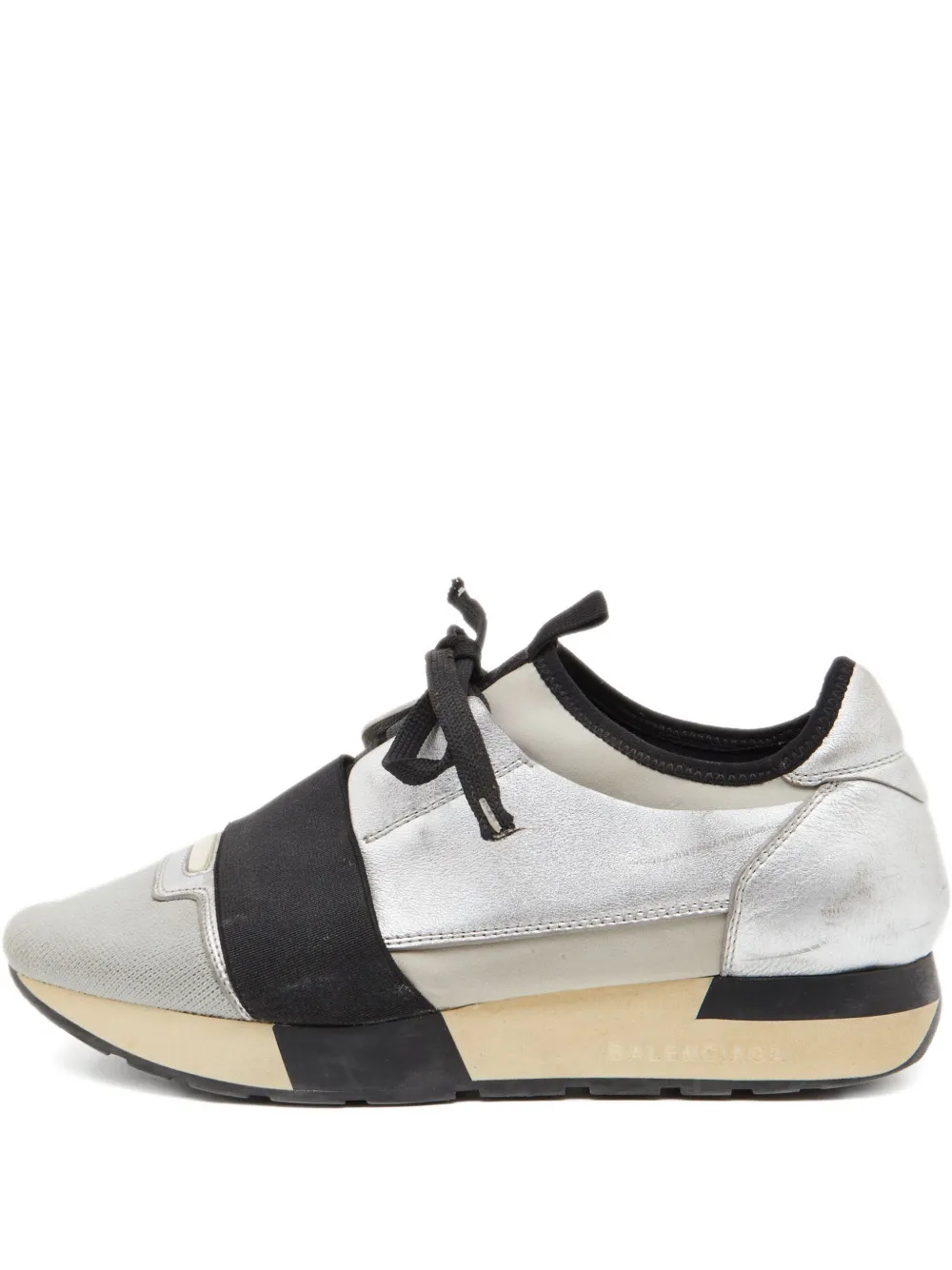 Balenciaga Pre-Owned leather strap sneakers - Grigio