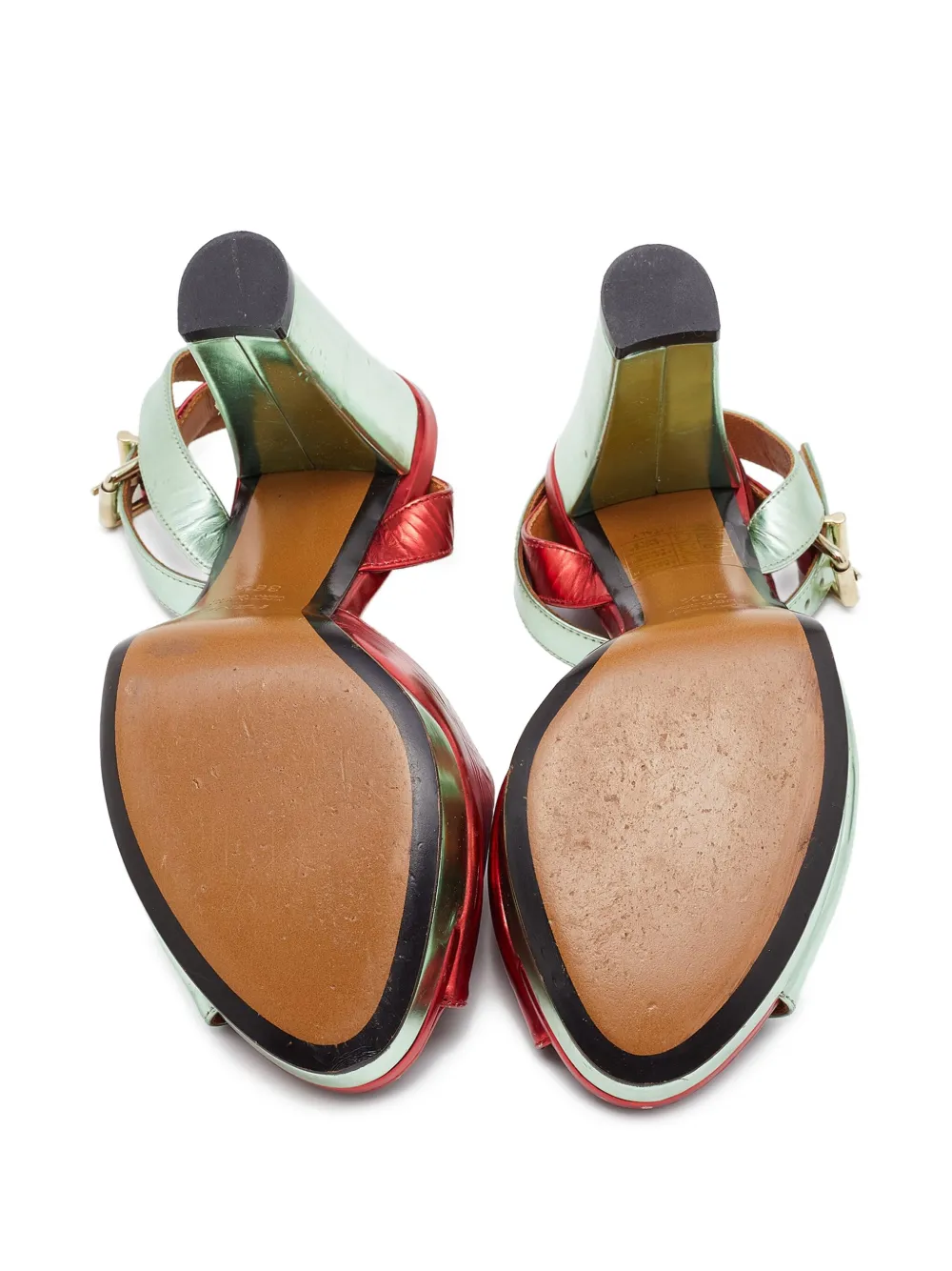 Pre-owned Fendi Patent Leather Platform Sandals