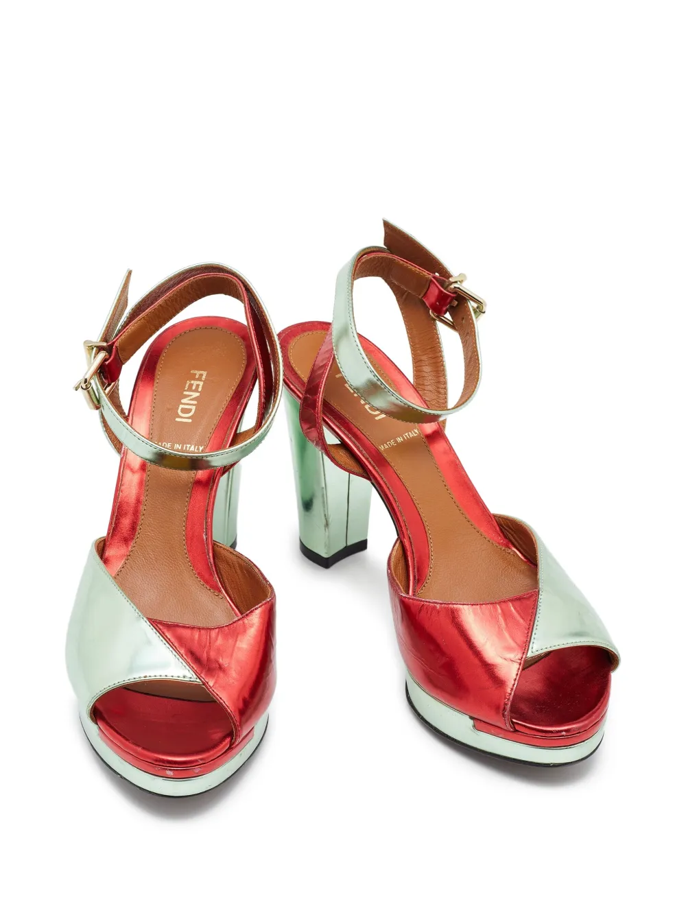 Pre-owned Fendi Patent Leather Platform Sandals