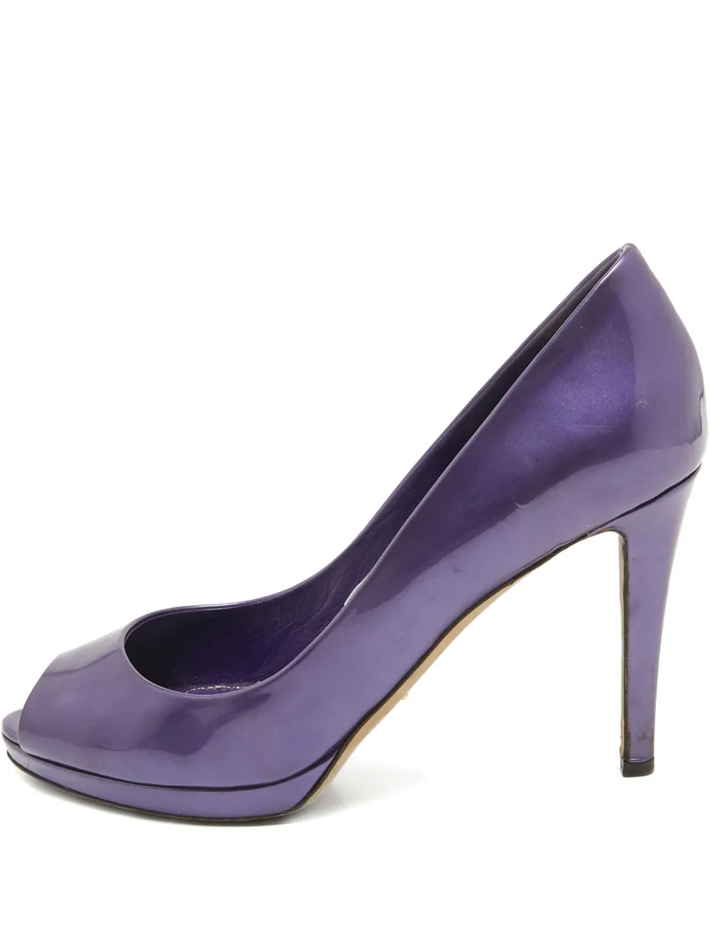 Sergio Rossi Vintage pre-owned 105mm patent-finish pumps | Purple | Image 1