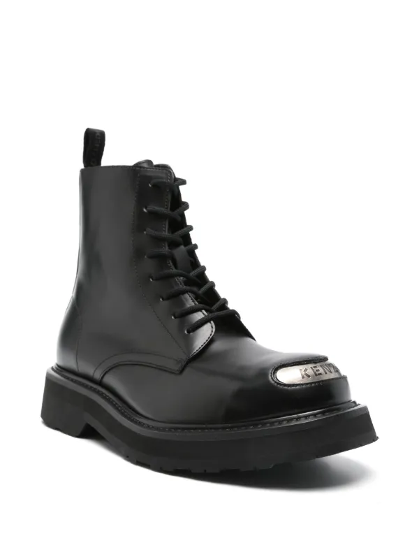 ネネ Kenzo lace-up Leather Boots | Black | FARFETCH