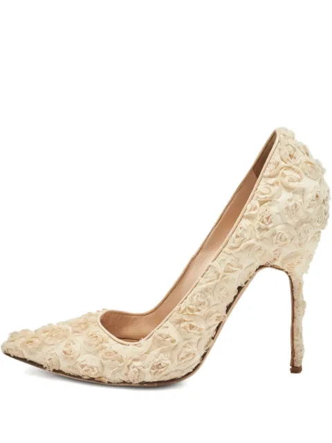 Manolo Blahnik zapatillas con detalles florales y tacón de 110mm