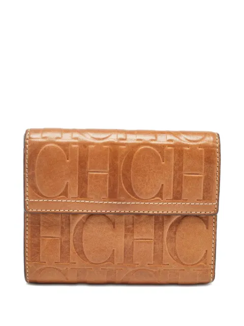 Carolina Herrera Vintage logo-embossed leather wallet
