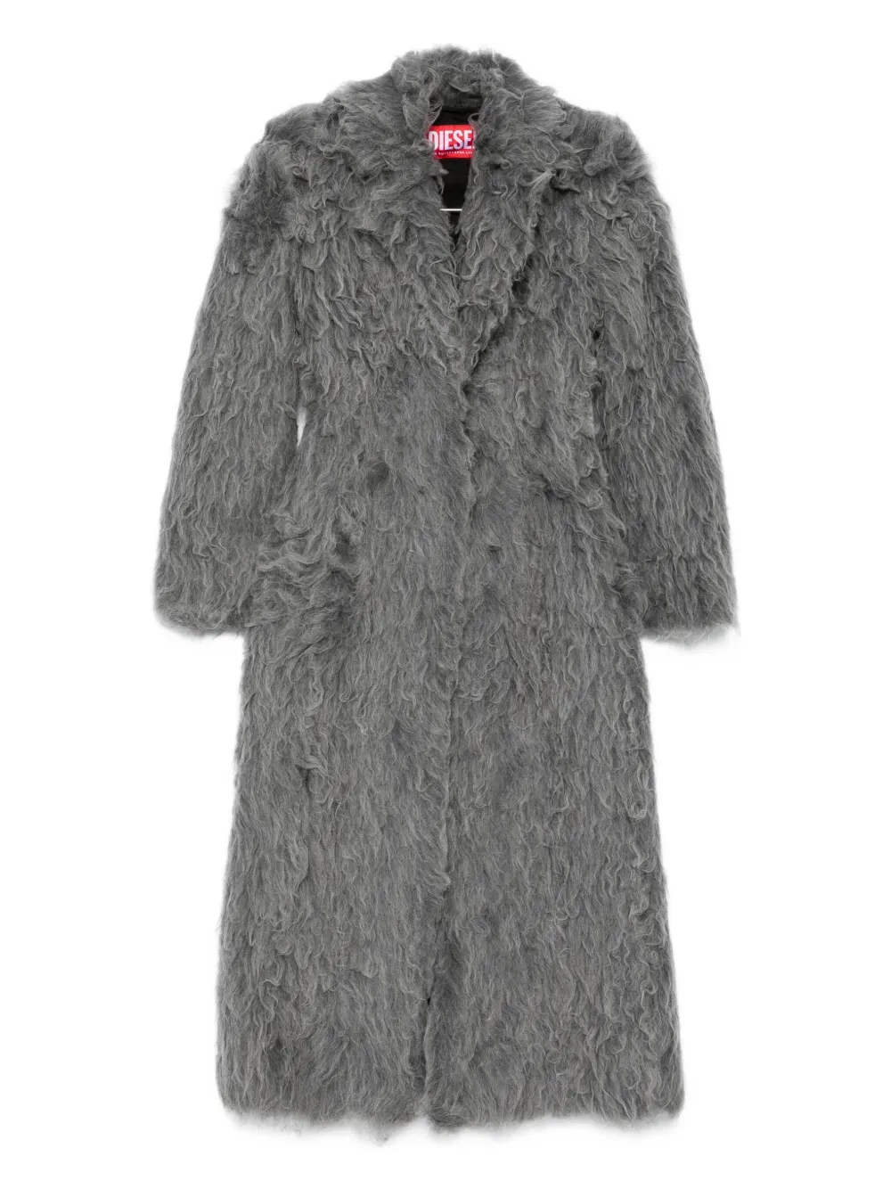 Diesel Fleece Coat In Gray