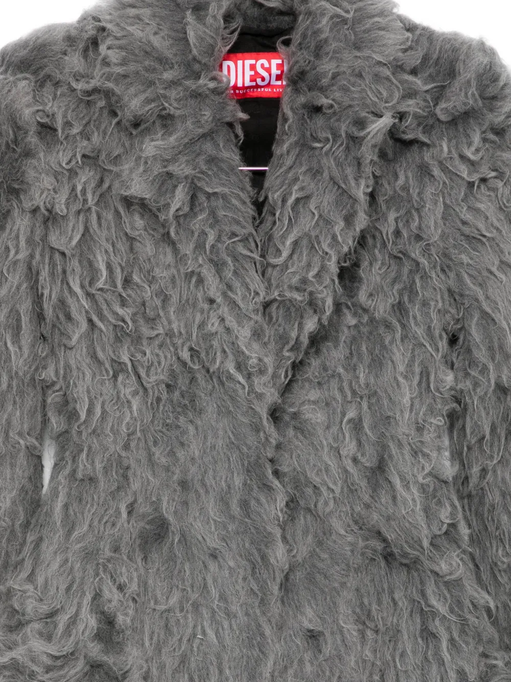 Diesel Fleece Coat In Gray