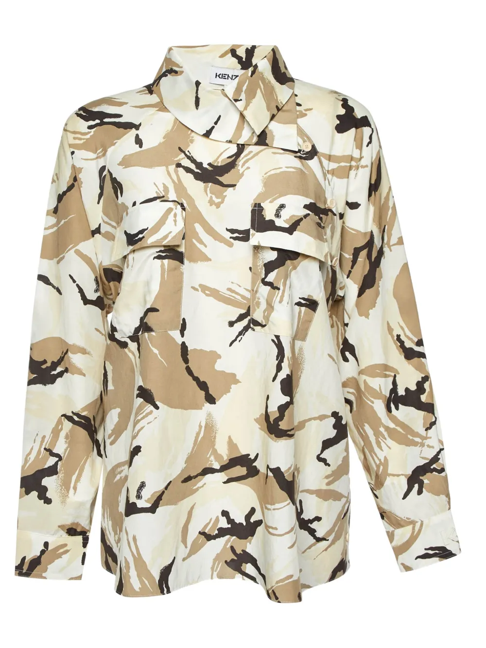 Kenzo Pre-Owned abstract print button-up blouse | Neutrals | Image 1
