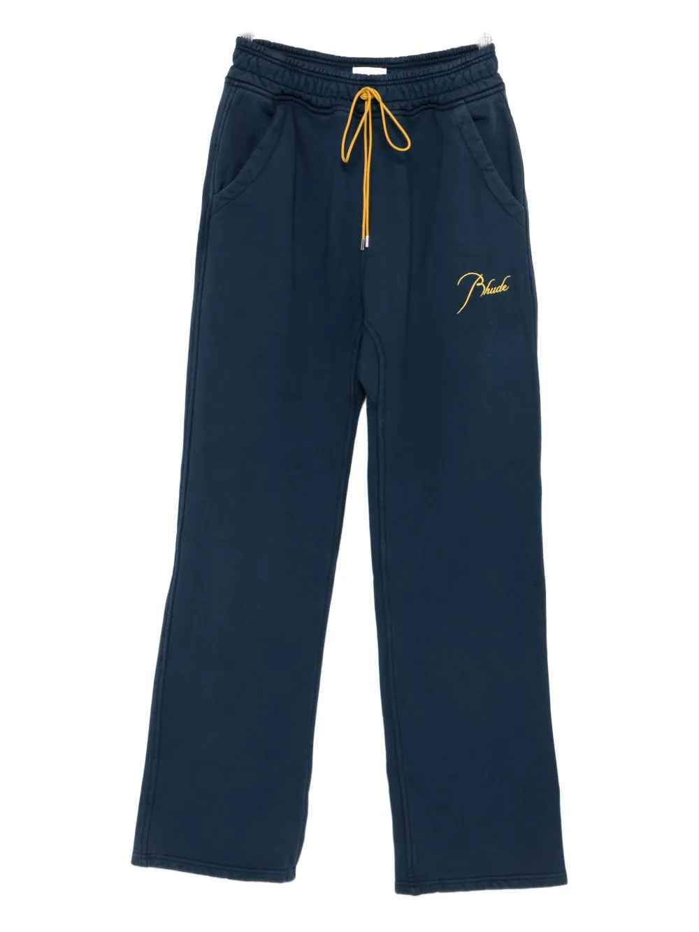RHUDE embroidered-logo drawstring trousers - Blu