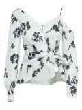 Self-Portrait Pre-owned sequin-embellished wrap blouse - White