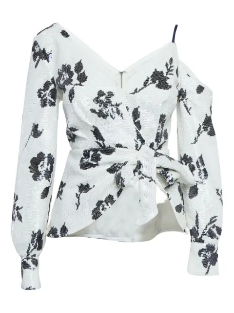 Self-Portrait Pre-owned sequin-embellished wrap blouse