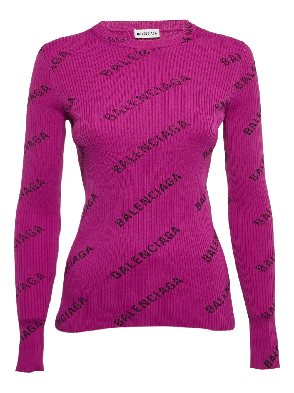 logo-patterned ribbed sweater