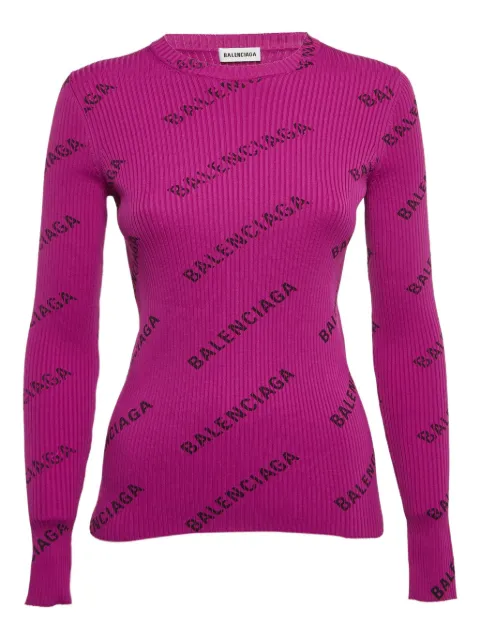 Balenciaga Pre-Owned pull côtelé à logo