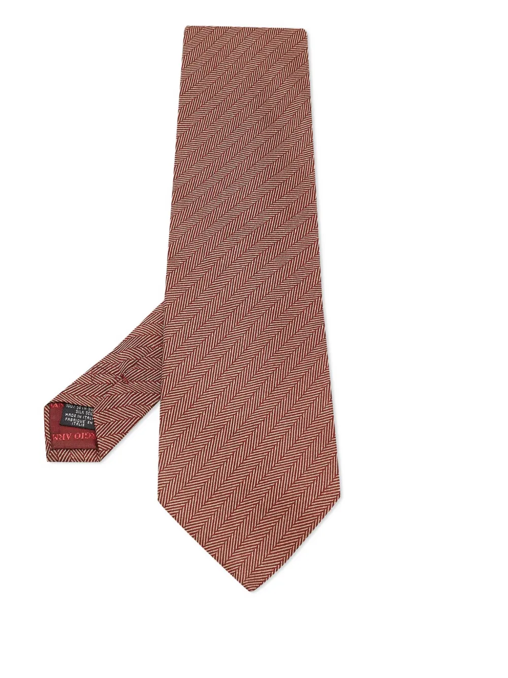 Giorgio Armani Pre-Owned striped silk tie | Brown | Image 1