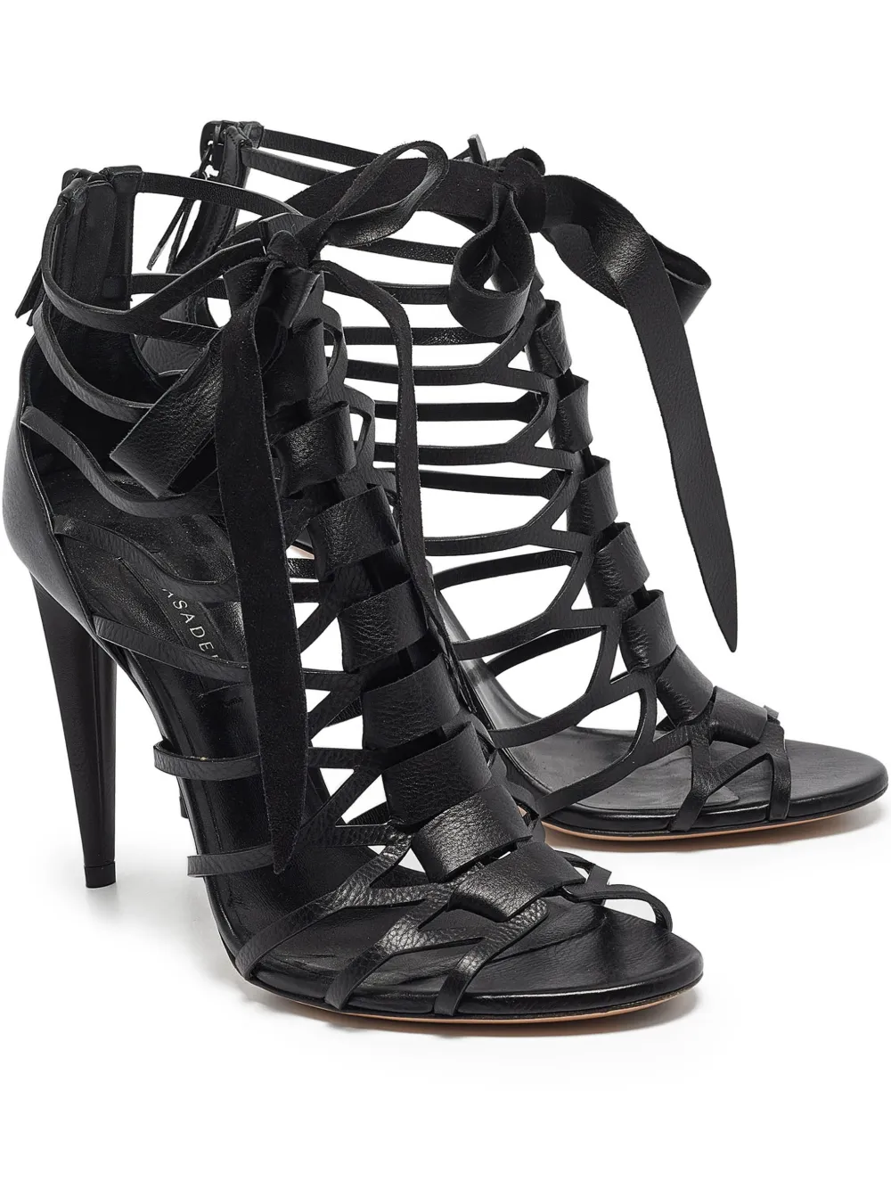 Casadei Vintage leather strappy sandals - Schwarz