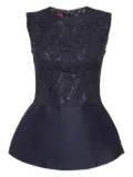 Carolina Herrera Vintage lace peplum top - Blue