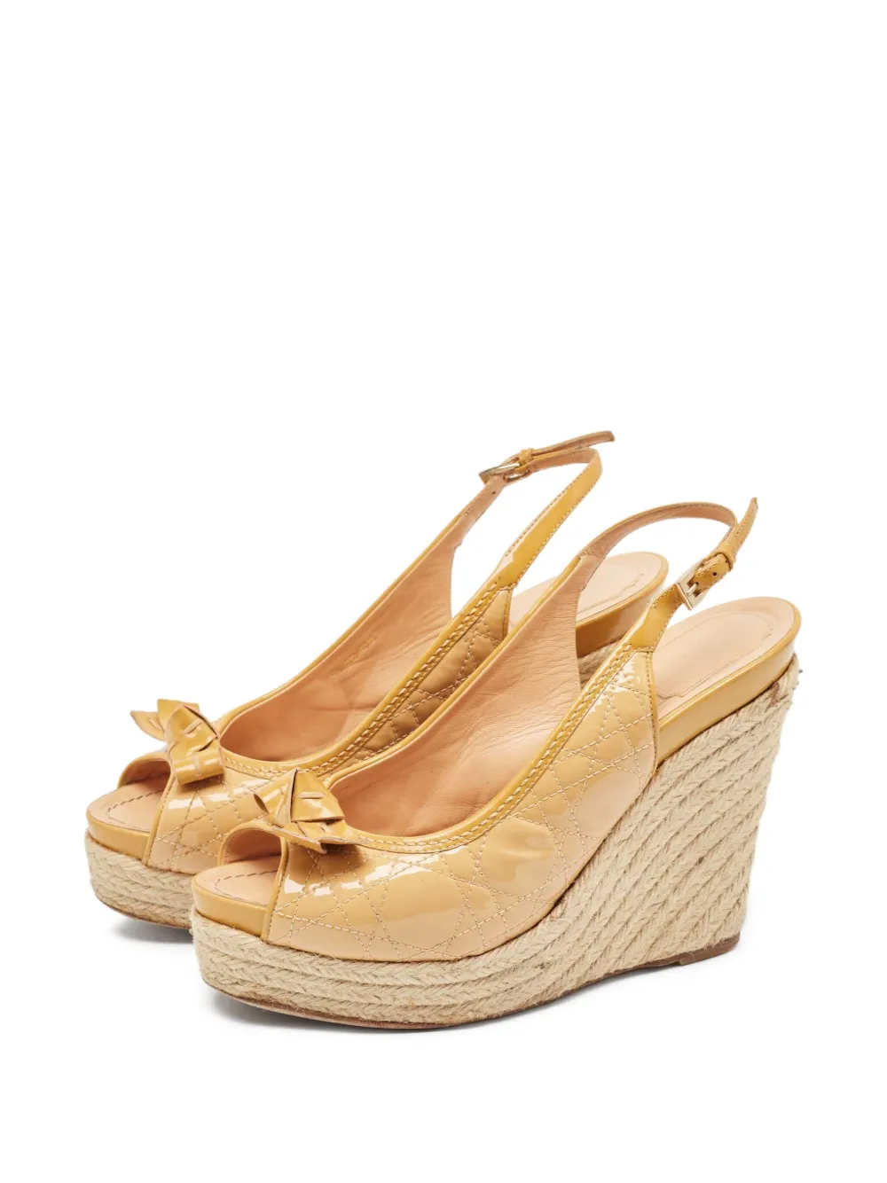 Christian Dior Pre-Owned Cannage Bow wedge espadrilles sandals | Heeled Sandals | Image 2