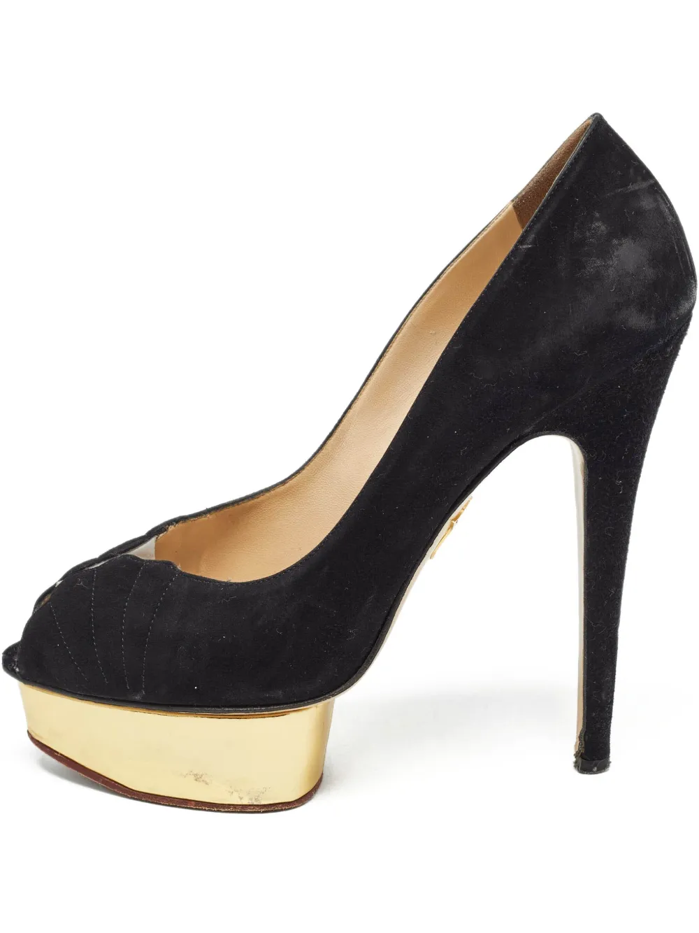Charlotte Olympia pre-owned 145mm peep-toe platform pumps | Black | Image 1