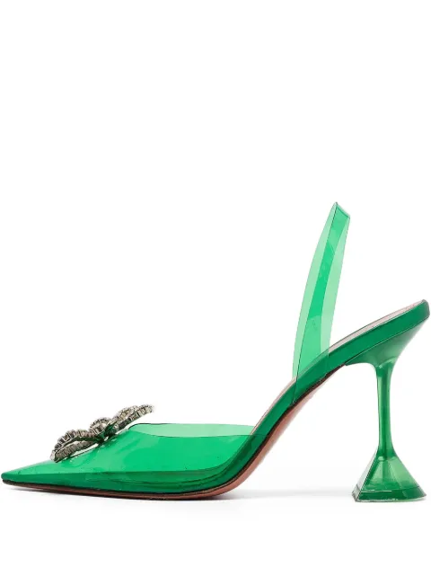 Amina Muaddi pre-owned 100mm Begum jewel-embellished slingback pumps
