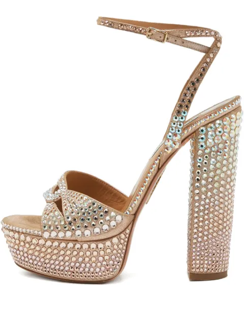 Aquazzura Pre-owned 150mm crystal-embellished platform sandals