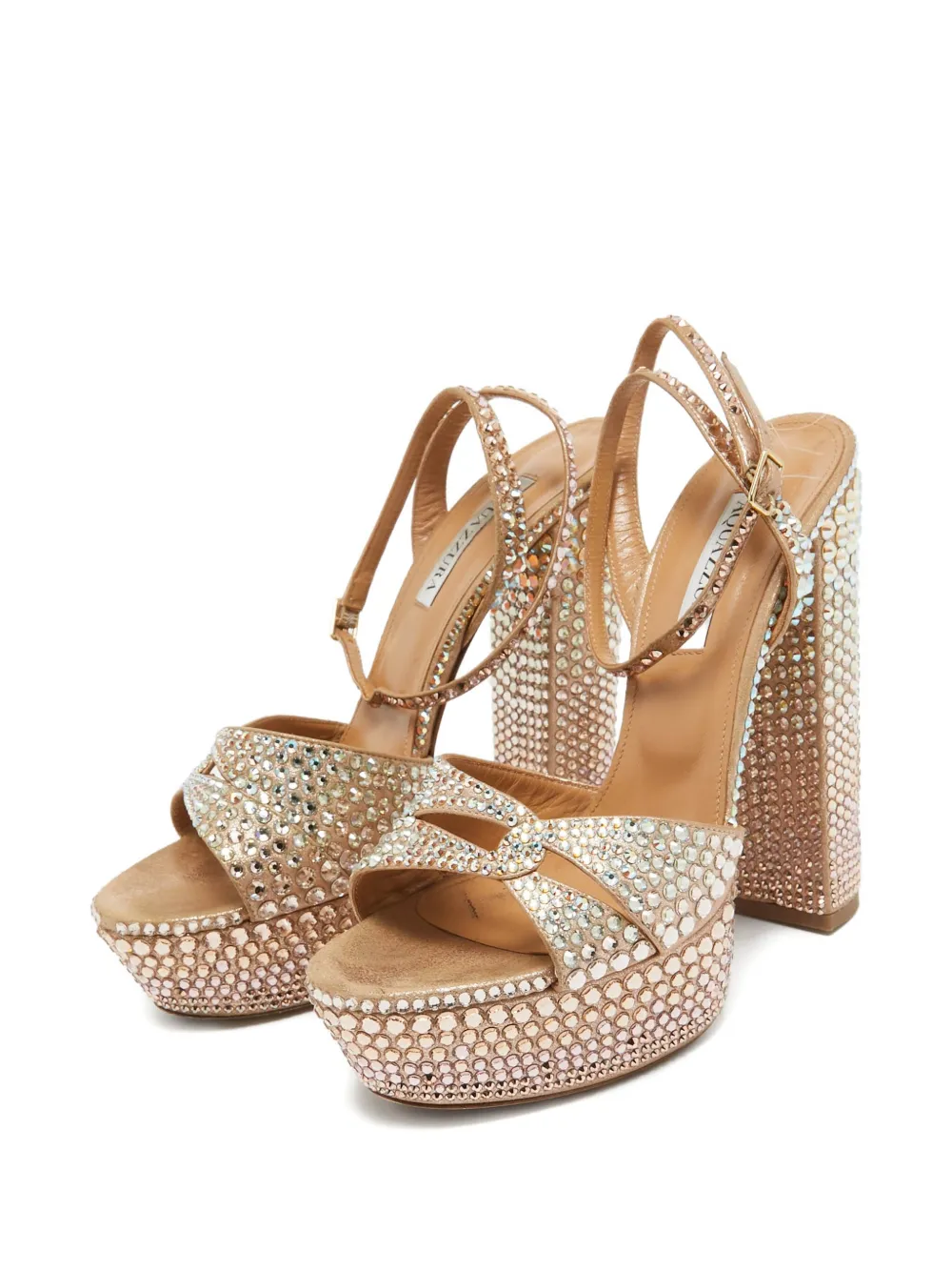 Aquazzura Pre-owned 150mm crystal-embellished platform sandals | Image 2
