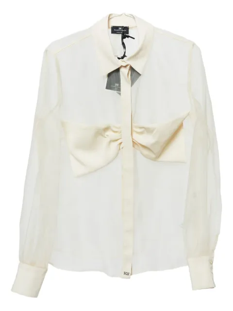 Elisabetta Franchi pre-owned bow-detail sheer shirt 