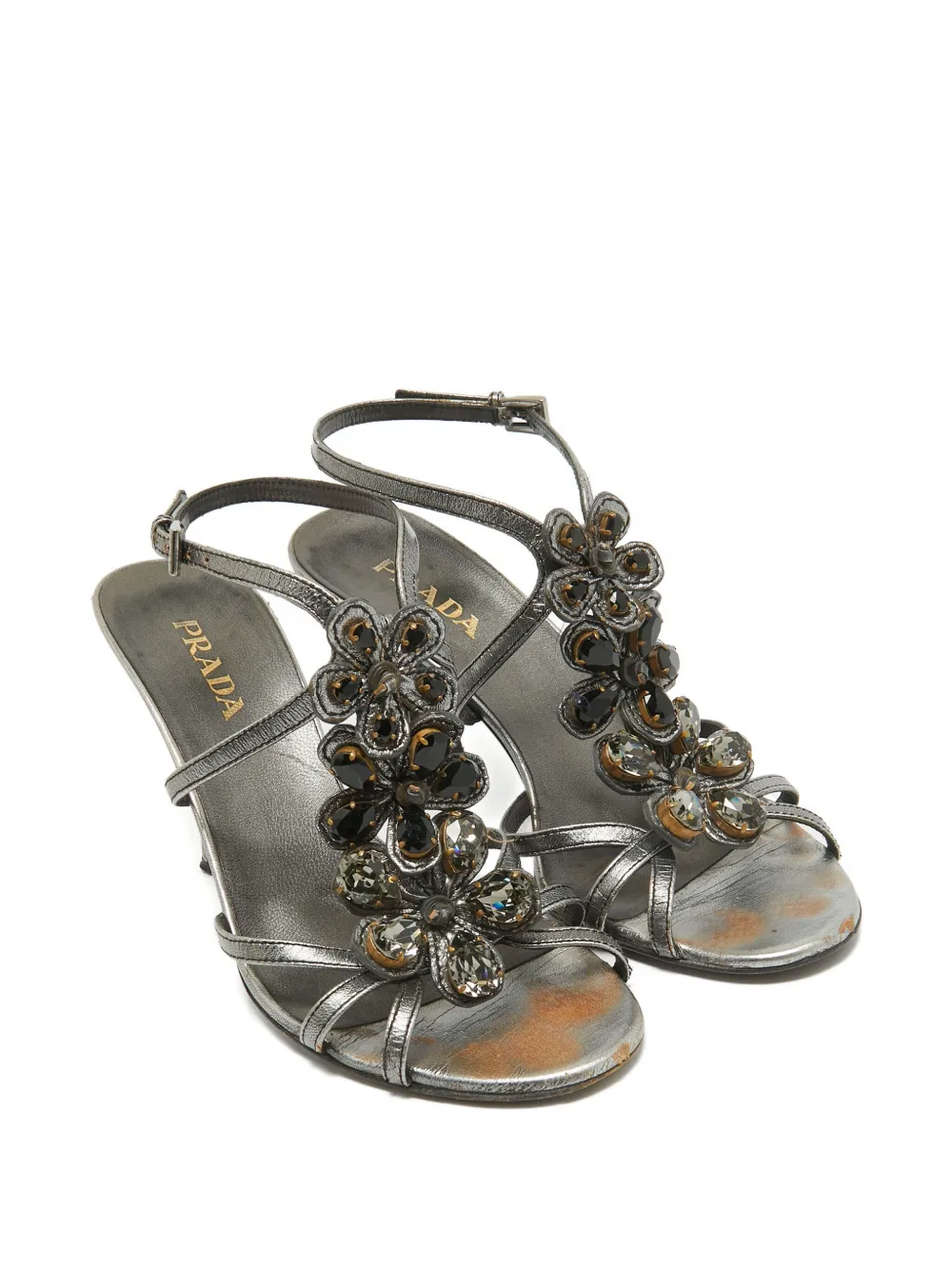 Prada Pre-Owned Leren sandalen - Grijs