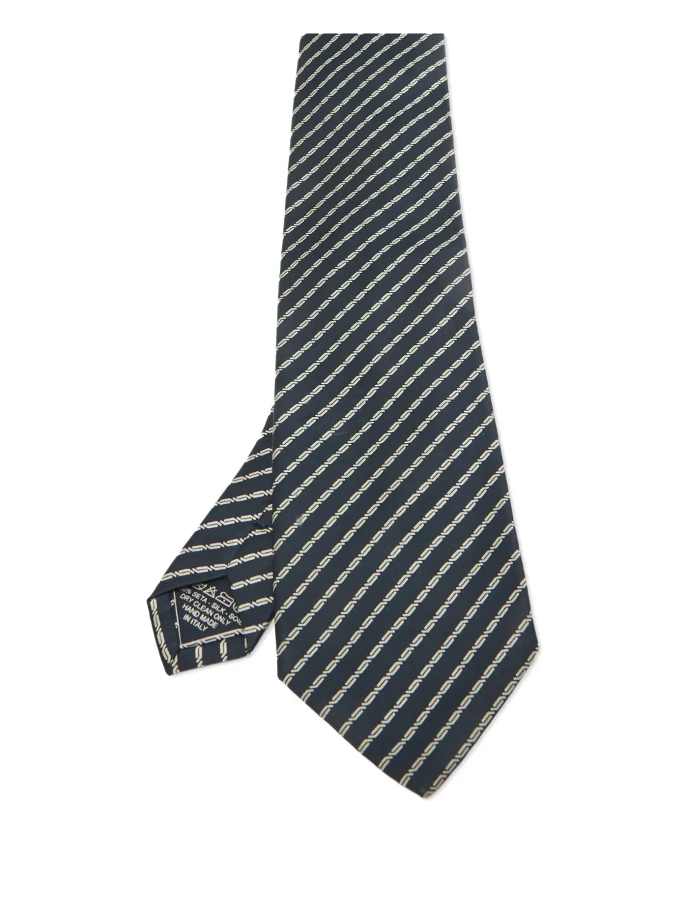 Pre-owned Brioni Vintage  Diagonal-pattern Silk Tie In Blue