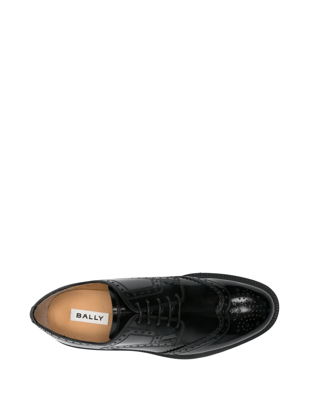 Bally Brogues With Leather Upper And Block Heel In Black