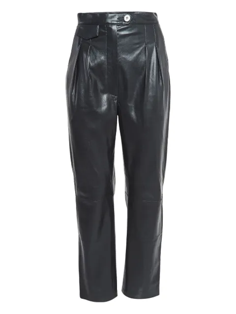 Nanushka pleated faux-leather trousers